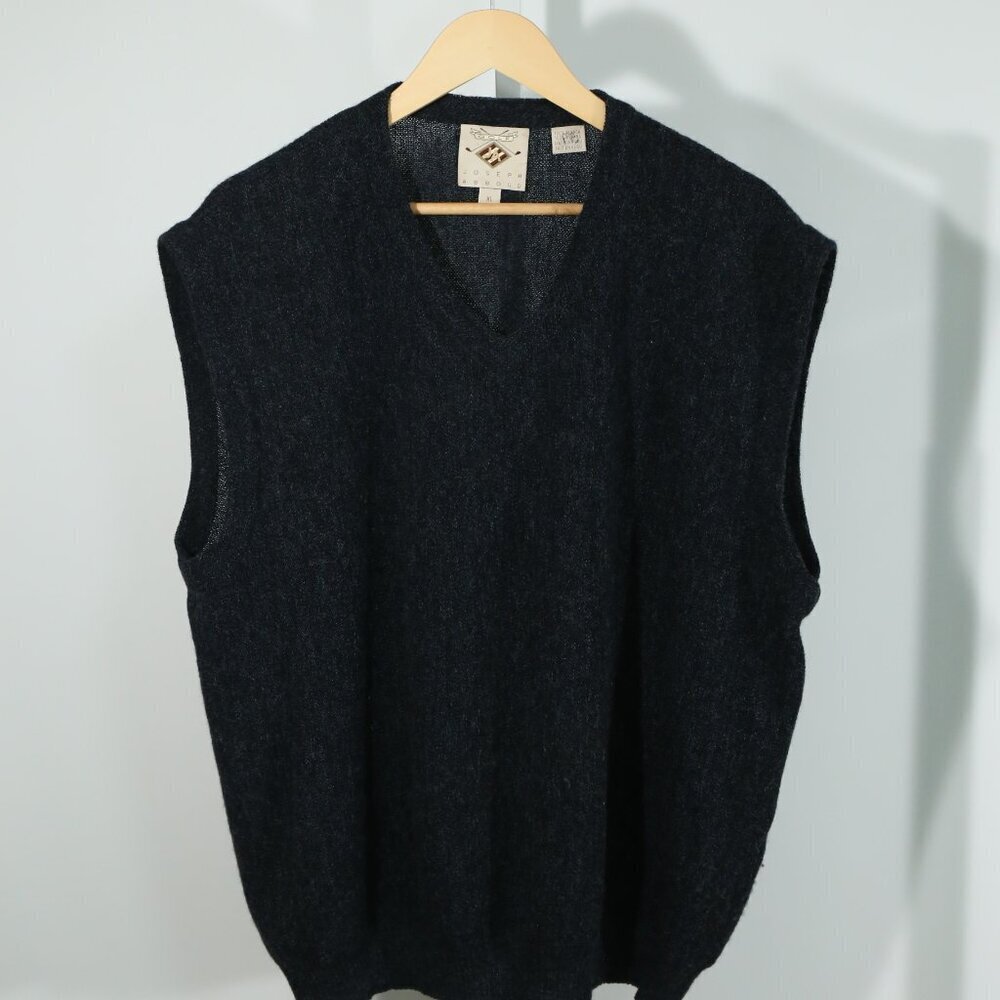 Joseph Abboud Golf Alpaca Knit Vest Charcoal Gray Classic Minimalist Luxury (XL)
